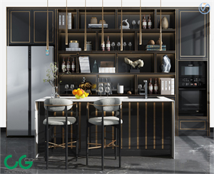Modern bar wine cabinet combination 3d model